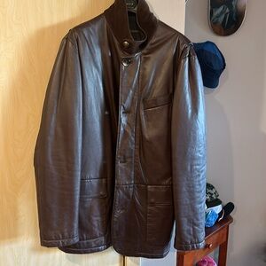 Peter Millar leather duster jacket